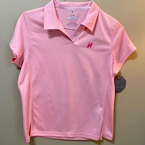 Performance Polo with cute plaid Placket detail